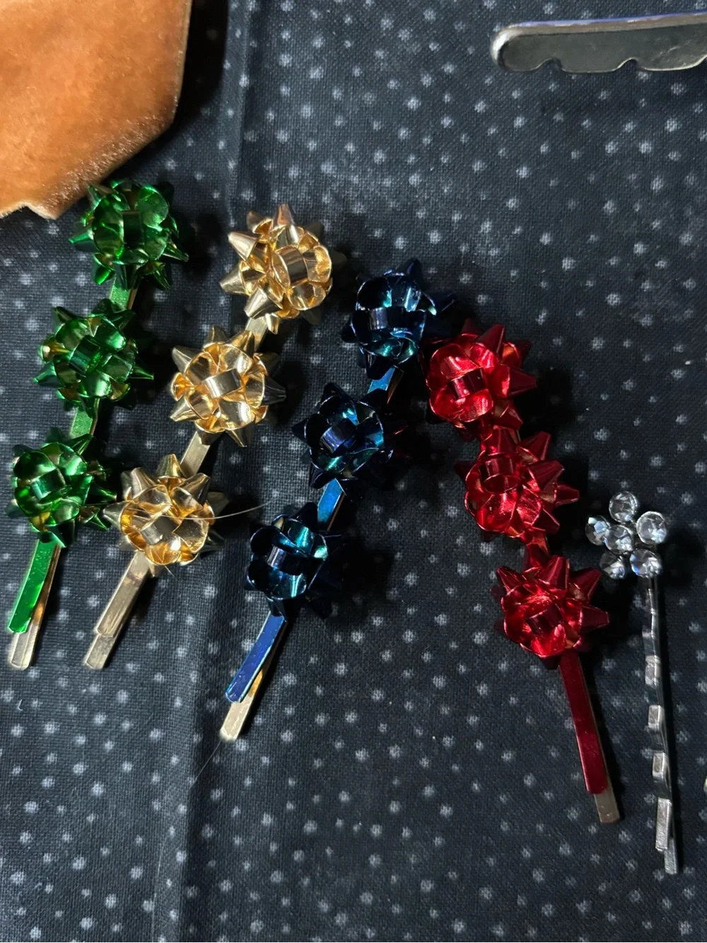 Velvet Bow Hair Clips Set - Brown, Blue, Pink, Red